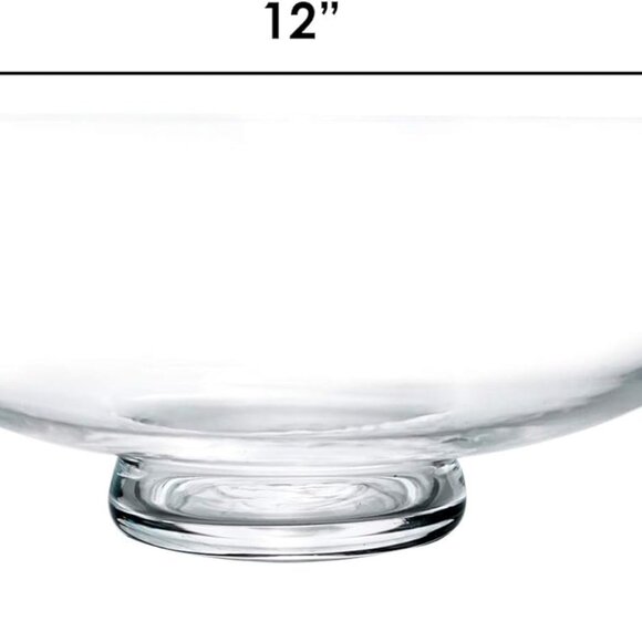 Glass Decorative Footed Bowl (H:4.5" D:12")‎  Fruit Display Bowl  Terrarium Bowl - Picture 2 of 7
